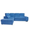 Divano letto estraibile tessuto ocean con penisola reversibile Lughen Roma26 280x230x85h