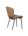 Sedia con gambe in metallo nero colore tortora vintage Elice