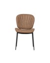 Sedia con gambe in metallo nero colore tortora vintage Elice