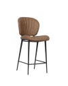 Sgabello con gambe in metallo nero colore tortora vintage Elice