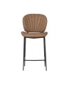 Sgabello con gambe in metallo nero colore tortora vintage Elice