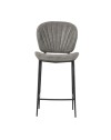 Sgabello con gambe in metallo nero colore grigio chiaro Elice