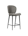 Sgabello con gambe in metallo nero colore grigio chiaro Elice