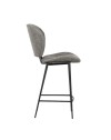 Sgabello con gambe in metallo nero colore grigio chiaro Elice