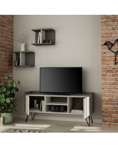 Mobile porta Tv 2 ante Klappe bianco vintage e struttura antracite prezzo