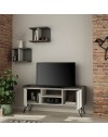 Mobile porta Tv 2 ante Klappe 125,5x33x56,5 bianco vintage e struttura antracite