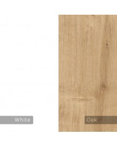 Mobile porta Tv 2 ante Klappe 125,5x33x56,5 bianco e struttura rovere