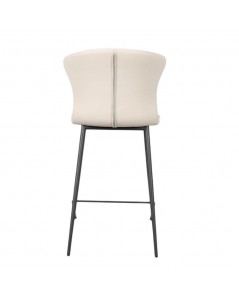 Sgabello con Gambe in Metallo e Schienale Avvolgente Core beige Prezzo