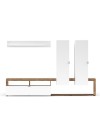 Parete attrezzata rovere tabacco e bianco Nexon 277x35x172