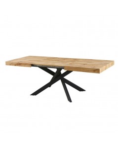 Tavolo rettangolare allungabile piano rovere e base nera Belinda 160x90x75 Prezzo