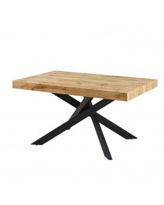 Tavolo rettangolare allungabile piano rovere e base nera Belinda 160x90x75 Prezzo