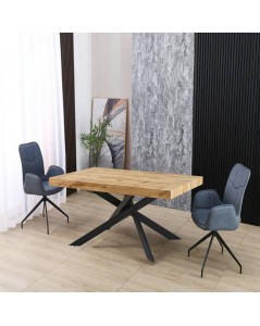 Tavolo rettangolare allungabile piano rovere e base nera Belinda 160x90x75 Prezzo