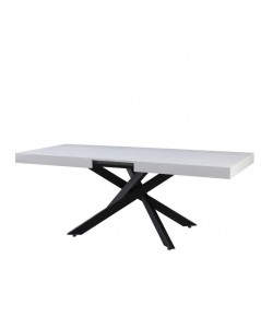 Tavolo rettangolare allungabile piano bianco e base nera Belinda 160x90x75 Prezzo