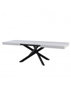 Tavolo rettangolare allungabile piano bianco e base nera Belinda 160x90x75 Prezzo