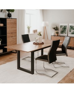 Tavolo rettangolare allungabile piano color legno e gambe antracite Austin80A 160x90x75 Prezzo