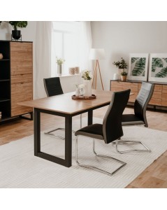 Tavolo rettangolare allungabile piano color legno e gambe antracite Austin80A 160x90x75 Prezzo