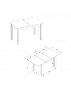 Tavolo rettangolare allungabile rovere e nero Coburg120 120x70x76,5 Prezzo