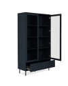 Vetrina blue navy con 2 ante a vetro e cassetto Caracas52A
