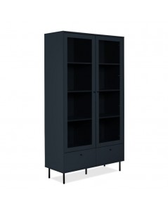 Vetrina blue navy con 2 ante a vetro e cassetto Caracas52A