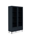 Vetrina blue navy con 2 ante a vetro e cassetto Caracas52A