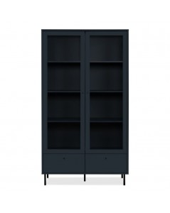 Vetrina blue navy con 2 ante a vetro e cassetto Caracas52A