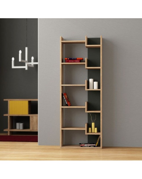 Libreria Oppa 61x162 colore rovere antracite