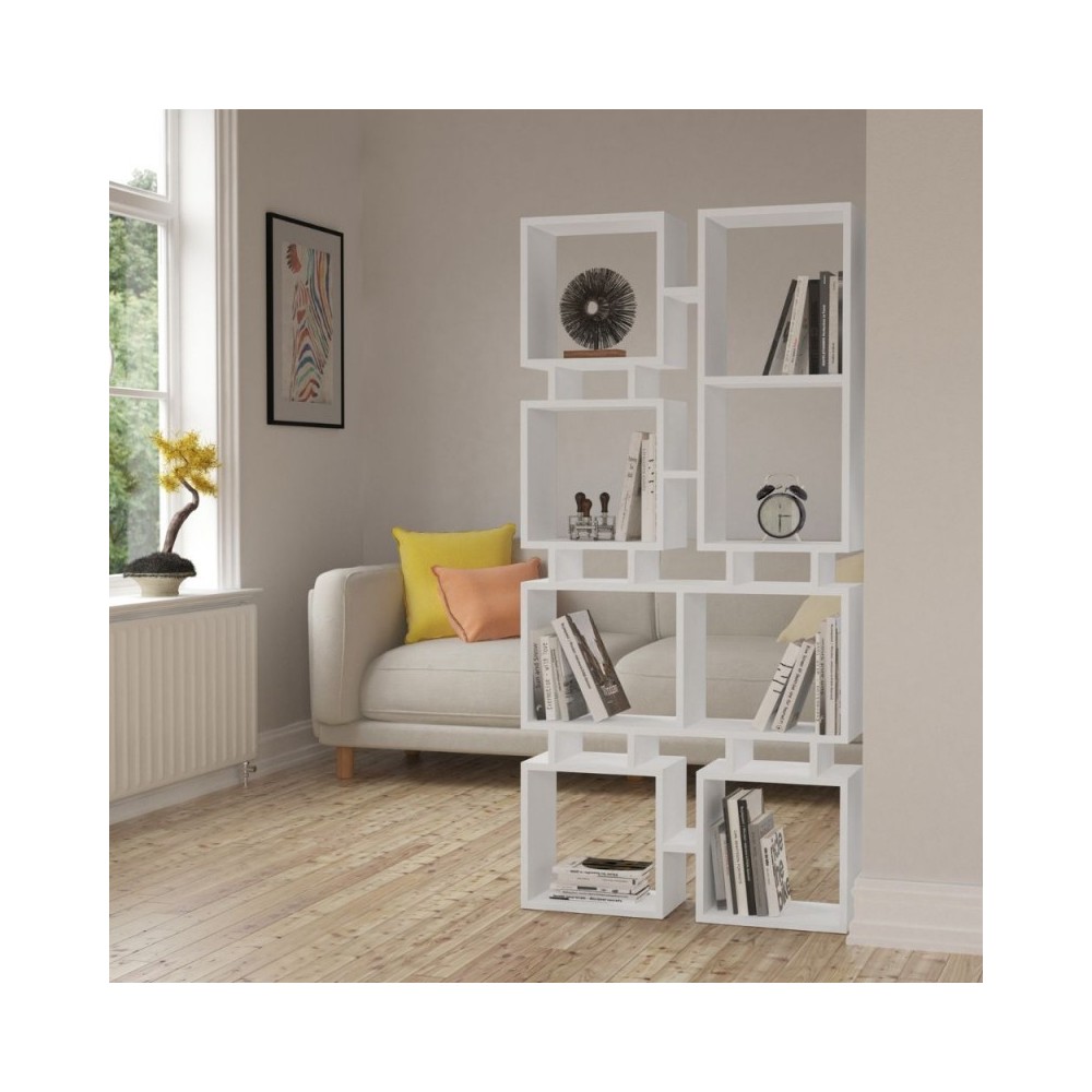 Libreria bifacciale bianca Rail 79x166,5