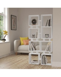 Libreria Bifacciale Rail 79x166,5 Colore Bianco Prezzo