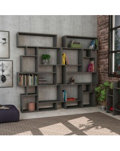 Libreria Orizzontale Bifacciale Karmato 96x168,5 Antracite Prezzo