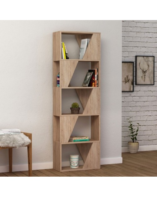 Libreria 5 ripiani Frame 54x168 colore rovere