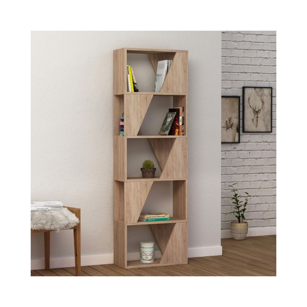 Libreria 5 ripiani Frame 54x168 colore rovere