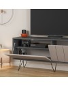 Mobile porta Tv con due ante a ribalta Piccadilly 139x36x57 colore antracite tortora