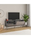 Mobile porta Tv con due ante a ribalta Piccadilly 139x36x57 colore antracite tortora