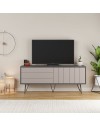 Mobile porta Tv con due ante a ribalta Piccadilly 139x36x57 colore antracite tortora