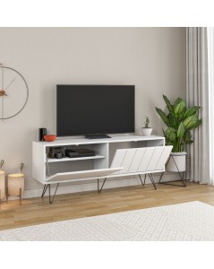 Mobile Porta Tv con due ante a ribalta Piccadilly 139x36x57 bianco
