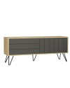 Mobile porta Tv con due ante a ribalta Piccadilly 139x36x57 colore rovere antracite