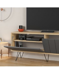 Mobile Porta Tv con due ante a ribalta Piccadilly rovere antracite