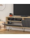 Mobile porta Tv con due ante a ribalta Piccadilly 139x36x57 colore rovere antracite