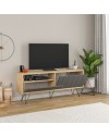 Mobile porta Tv con due ante a ribalta Piccadilly 139x36x57 colore rovere antracite