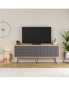 Mobile Porta Tv con due ante a ribalta Piccadilly rovere antracite
