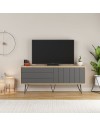 Mobile porta Tv con due ante a ribalta Piccadilly 139x36x57 colore rovere antracite