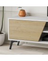Mobile porta Tv Fiona 180X35,6X48 con mensola a parete colore bianco rovere