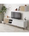 Mobile porta Tv Fiona 180X35,6X48 con mensola a parete colore bianco rovere