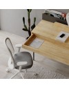 Scrivania rovere con dettagli antracite e gambe nere Leila 110x60x101
