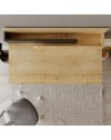 Scrivania rovere con dettagli antracite e gambe nere Leila 110x60x101