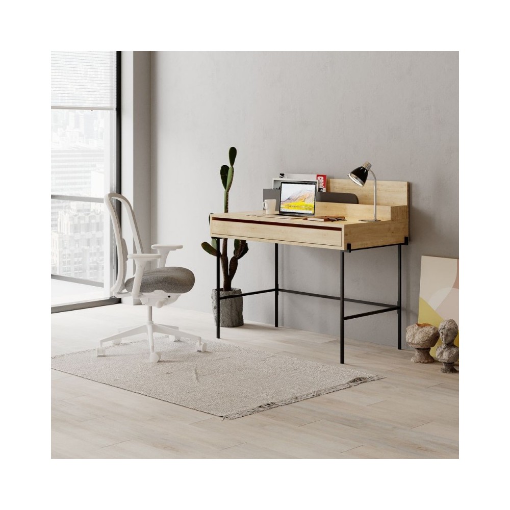 Scrivania da Ufficio Home Office con Piano 90 x 50 cm con Scaffali