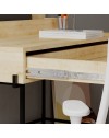 Scrivania rovere con dettagli antracite e gambe nere Leila 110x60x101