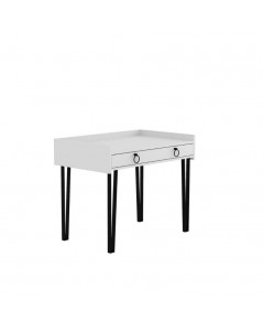 Scrivania Bianca con Gambe in Metallo e Cassetto Sponge 100x62x81,5