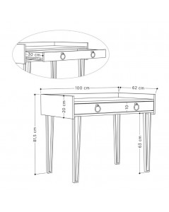 Scrivania Bianca con Gambe in Metallo e Cassetto Sponge 100x62x81,5