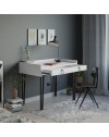 Scrivania bianca con gambe in metallo nero e cassetto Sponge 100x62x81,5